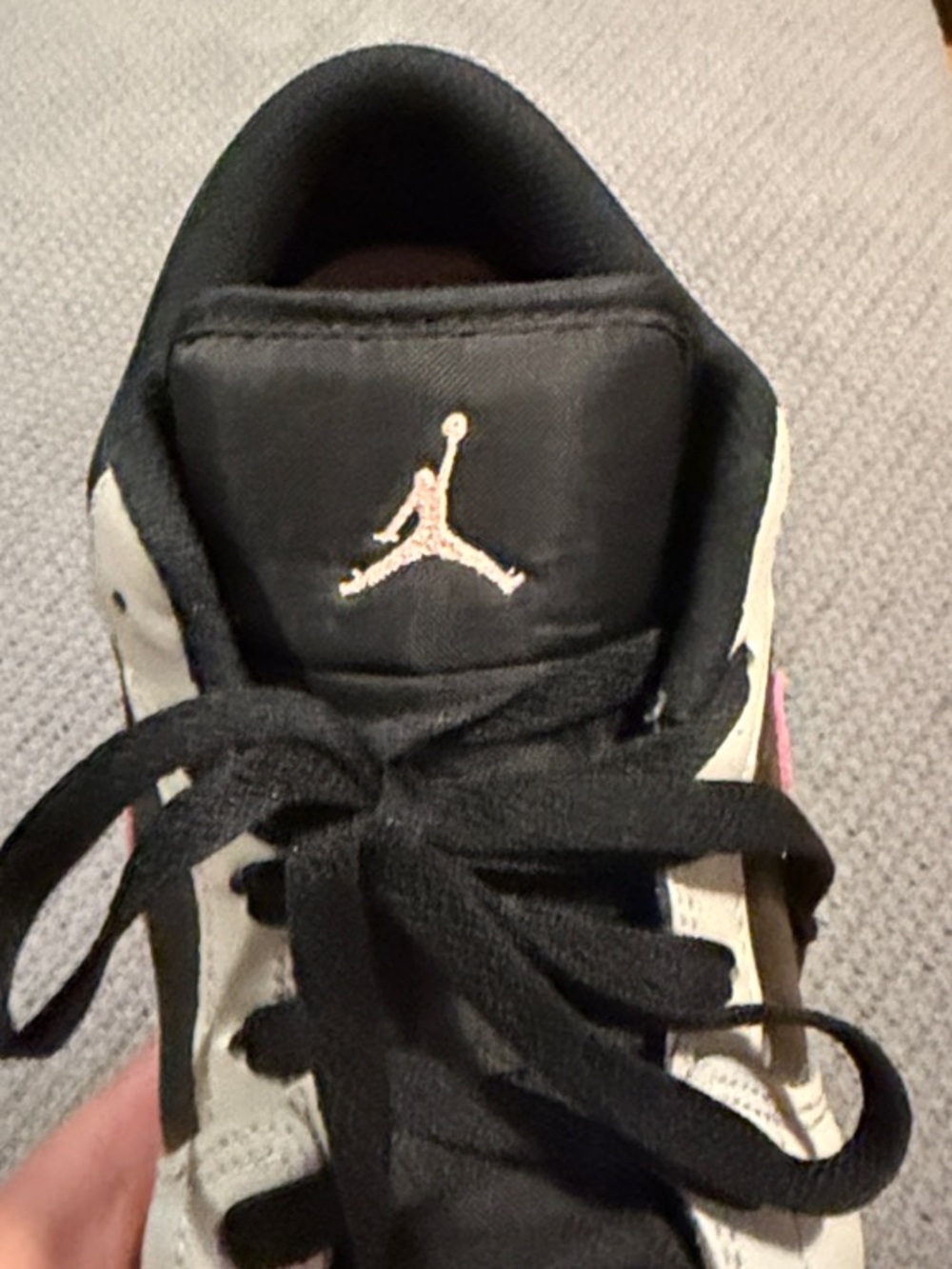 Jordan 1  Low-Top Sneakers - White, Gray, Black & Pink - Picture 5 of 6